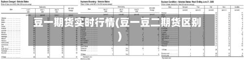 豆一期货实时行情(豆一豆二期货区别)