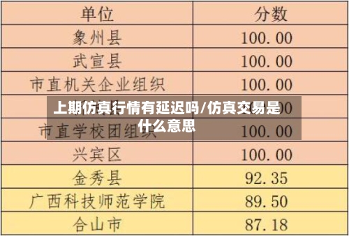 上期仿真行情有延迟吗/仿真交易是什么意思-第3张图片