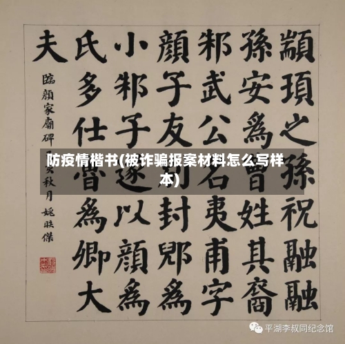 防疫情楷书(被诈骗报案材料怎么写样本)-第2张图片